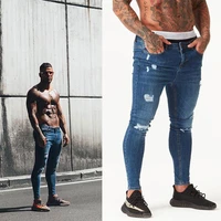 new2021 melody spray on jeans mid rise denim wash knee ripped jeans mens super skinny tight hip hop jeans sexy slim fit jeans
