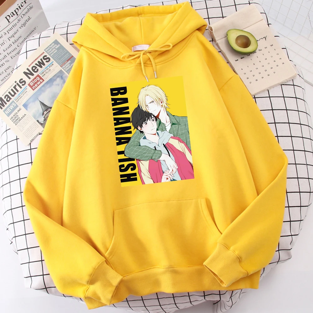 

Japan Anime Banana Fish Printed Woman Hoodie Harajuku Soft Hoody Fashion Warm Fleece Sweatshirt Casual Autumn Sportswear Male