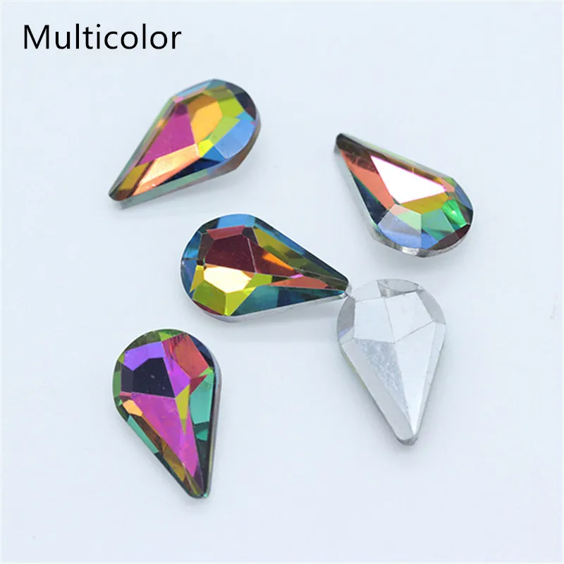 10 шт./упак. гвоздь с украшением в виде кристаллов капли воды острым дном ногтей