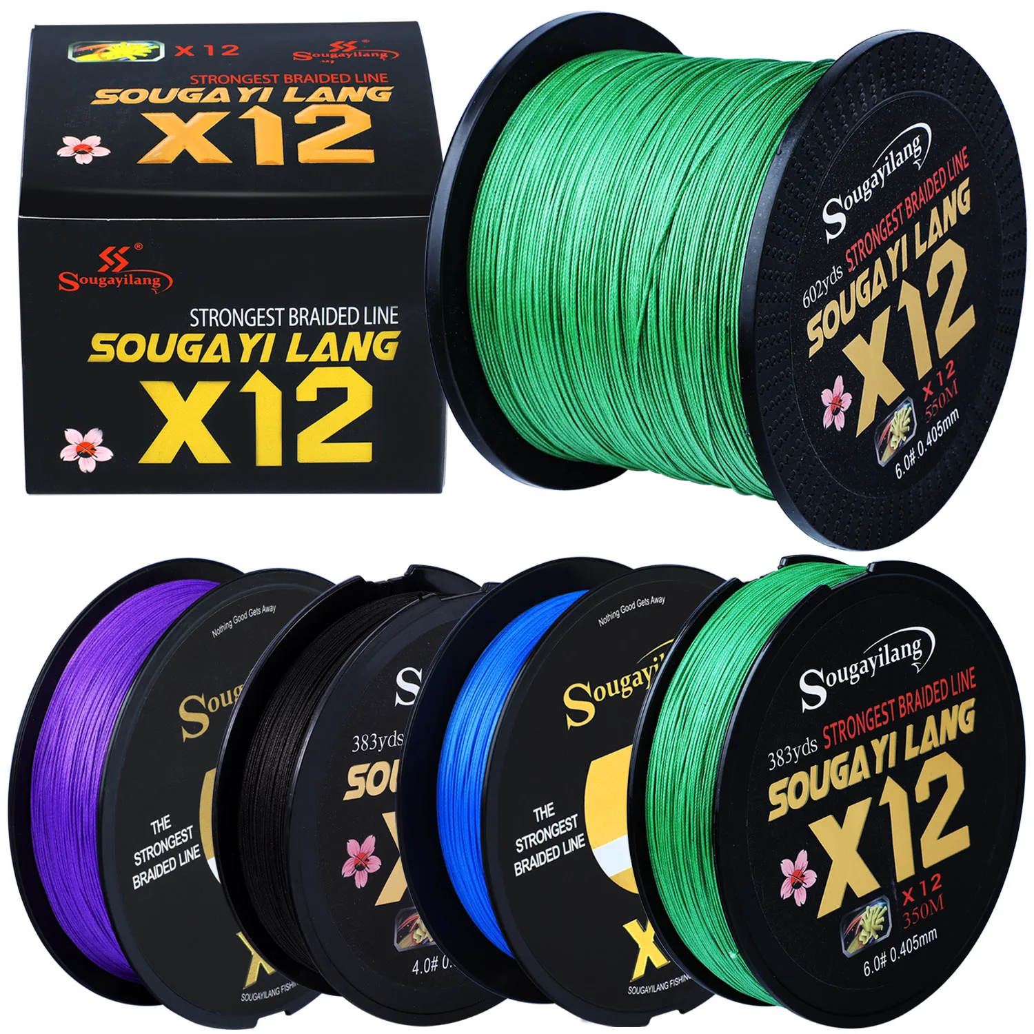 Sougayilang 12 нитей плетеная рыболовная леска X12 150 м 350 550 PE 20 lb многонитевая гладкая