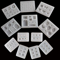 1pc pendant craft diy transparent uv resin liquid silicone combination molds for diy making finding accessories
