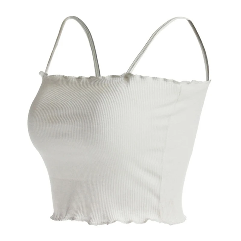 Летний Тонкий Топ на бретелях одежда Женский тонких бретельках простой жилет для