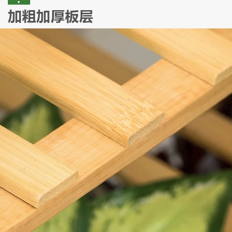 Living room partition flower shelf balcony multilayer floor combination indoor succulent green dill plant solid wood bamboo rack | Мебель