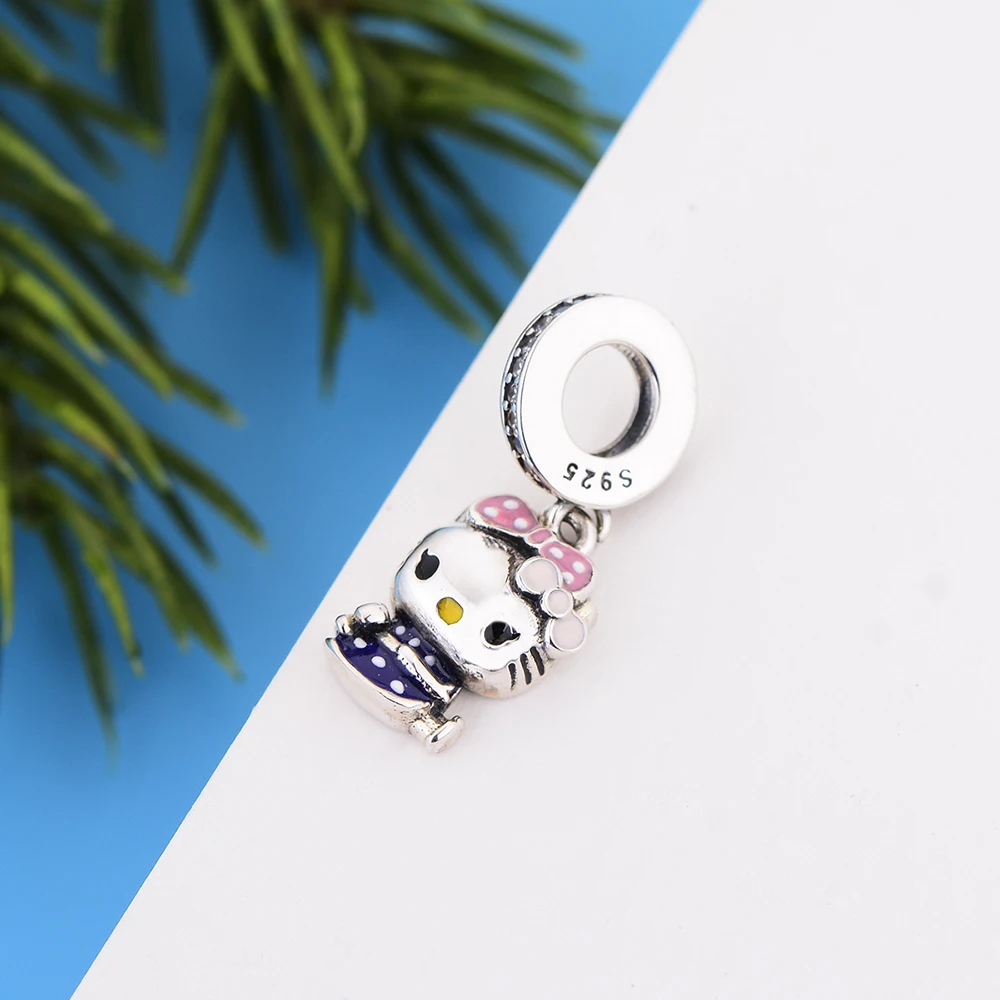 

Женский браслет-Талисман из серебра 925 пробы, с синей искусственной бусиной