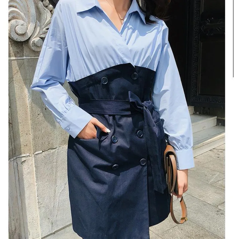 Рубашка LANMREM Женская с отложным воротником длинными рукавами в полоску WG80917L для