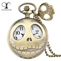unique bronze nightmare accessory pendant theme quartz pocket watch bronze necklace clock retro fashion watch gift