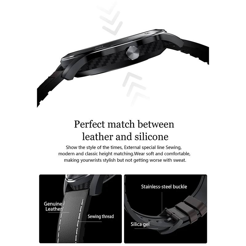 

DT98 Smart Watch Men IP68 Waterproof Bluetooth Call PPG Heart Rate Blood Pressure Monitor Smartwatch Silver Brown