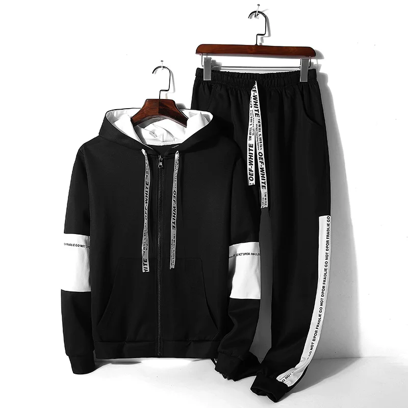 Мужская толстовка с капюшоном спортивный костюм черная в стиле хип-хоп мужская