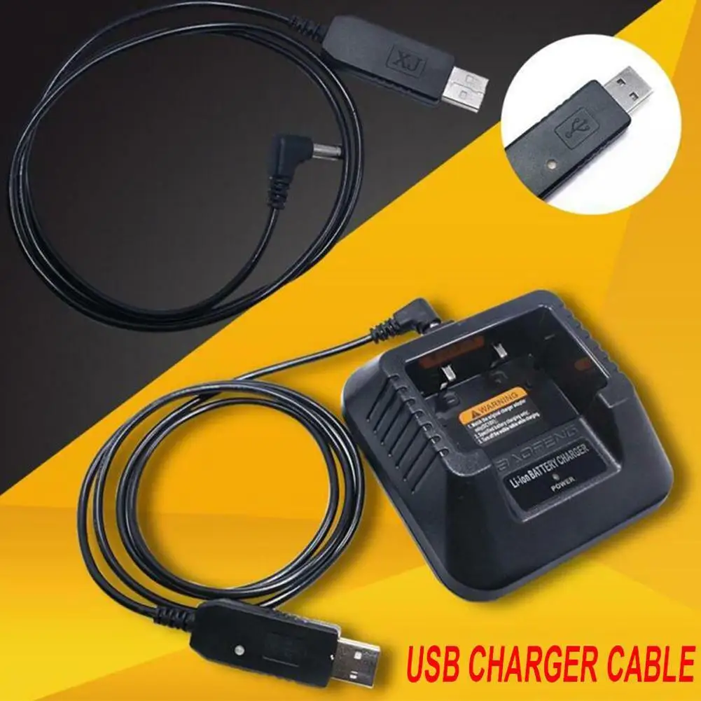 USB Direct Charging Cable USB Charger Cable For BAOFENG UV-5R BL-5L Walkie-Talkie Radio USB Charger Cable With Indicator Light