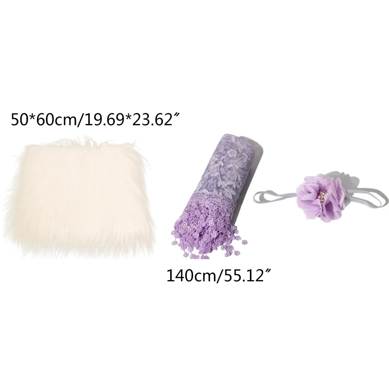 

3Pcs Baby Blanket Swaddle Wrap Headband Set Newborn Infants Photography Props