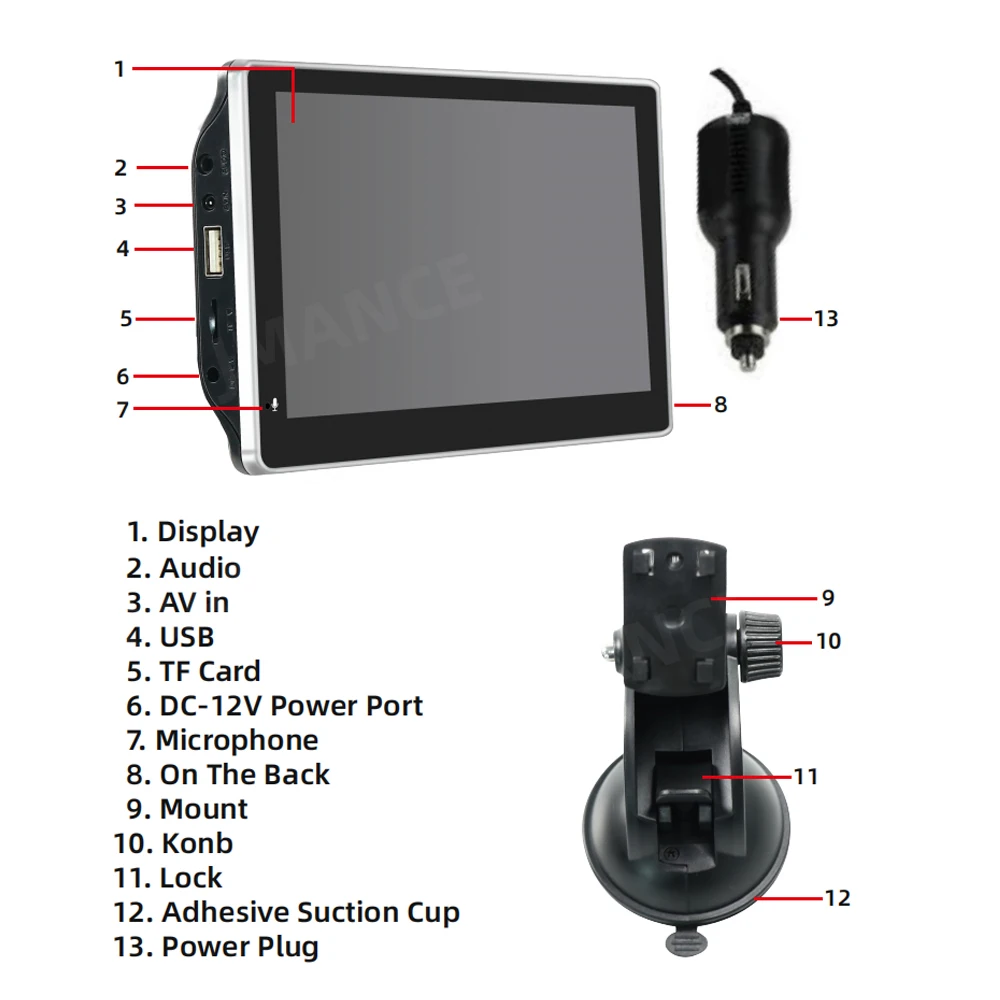 7 inch touch screen car portable wireless apple carplay tablet android radio multimedia bluetooth navigation hd1080 stereo linux free global shipping