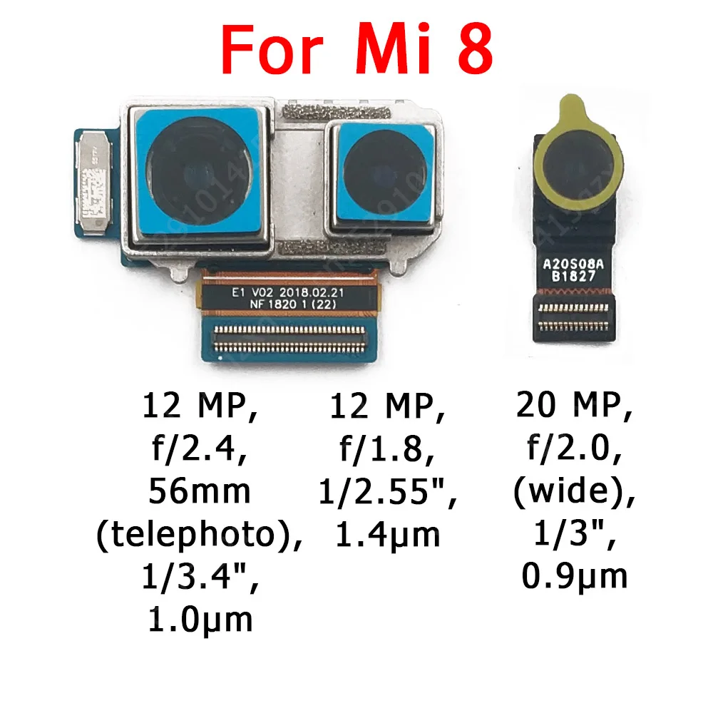 Оригинальная передняя и задняя камеры для Xiaomi Mi 8 Mi8 модуль основной гибкий кабель