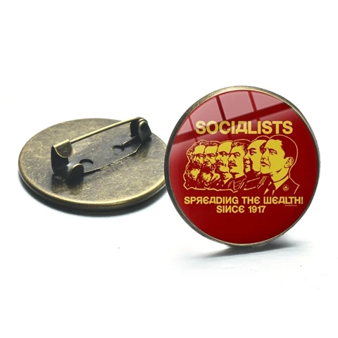 Style 15 SONGDA Hero Stalin CCCP Retro Brooch Sickle Hammer Sign Soviet Russian Army Icon Badge for Men Coat Suit Metal Pins High Quality - Окраска металла: Style 15