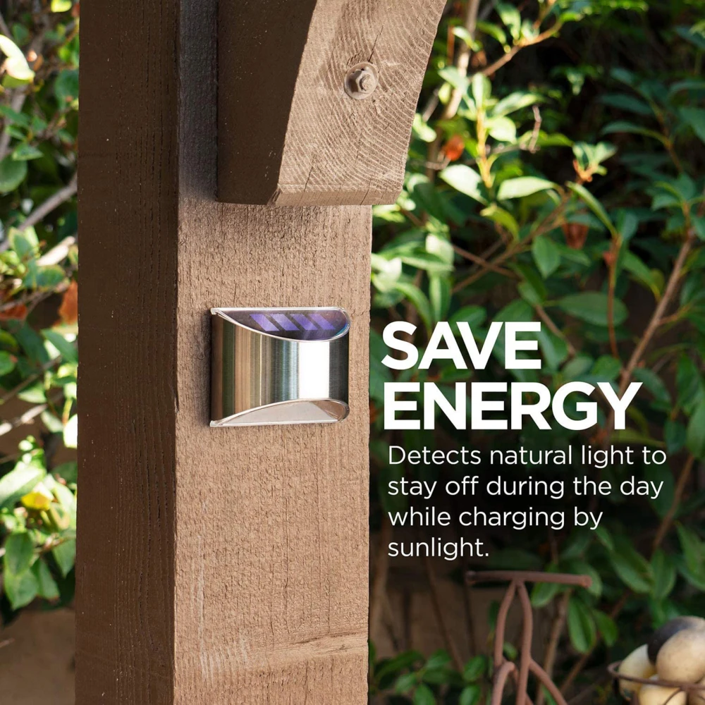 Солнечный светильник Настенный 2 шт. 4LED s угловая серебряные для Открытый Двор