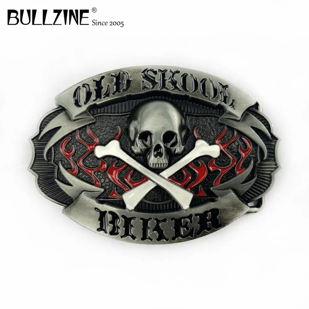 В Bullzine череп пряжки ремня с оловянной отделкой FP-03037-1 длительное хранение