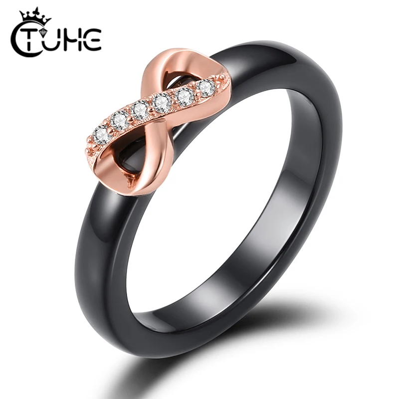 Женское керамическое кольцо бесконечности прозрачная Хрустальная подвеска из