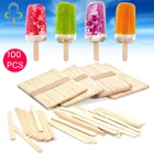 100 шт.лот палочки для мороженого деревянные палочки для мороженого из натурального дерева инструменты для торта Детские ручная работа художественные изделия ZXH