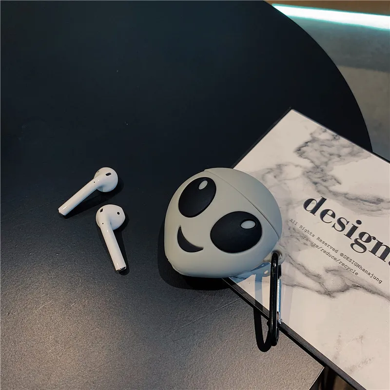 Для AirPod 2 Чехол 3D светящийся инопланетянин мультфильм мягкий силиконовый беспроводной кожухи головных телефонов для Apple Airpods чехол милый чехол Funda