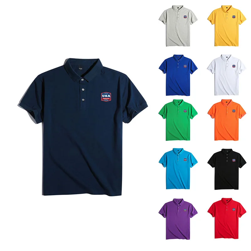 Летние Новые Брендовые мужские рубашки поло летние хлопковые с коротким рукавом