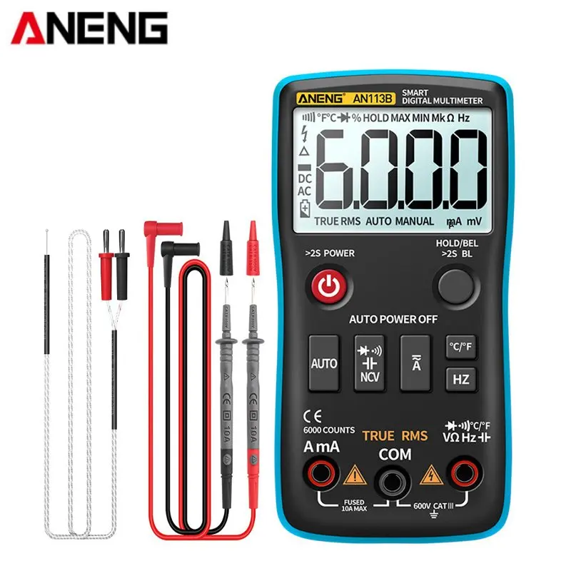Цифровой мультиметр ANENG AN113B истинное среднеквадратичное значение тестер