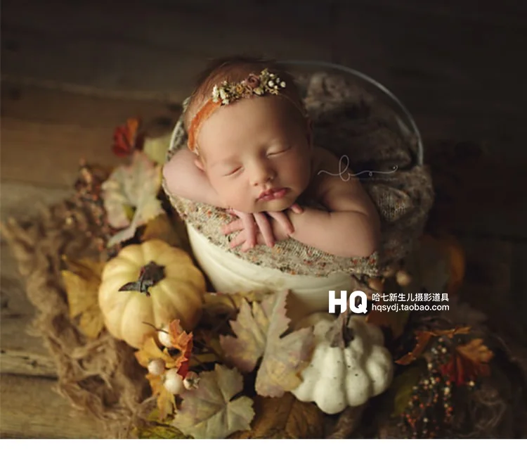 

Newborn Photography Hat And Pumpkin Set Baby Photo Shooting props Infant Unisex Photo Studio Accessories