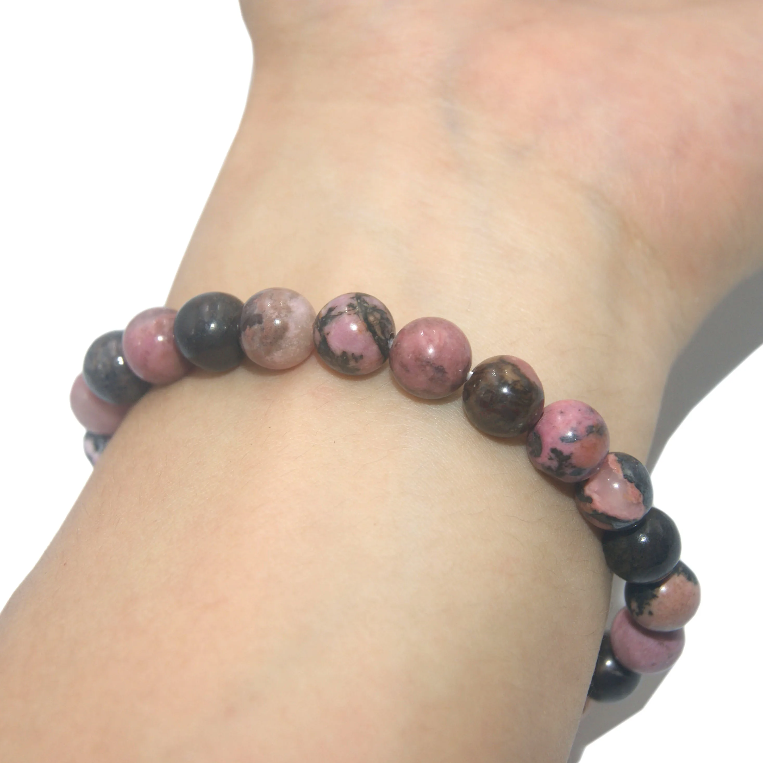 Black Rhodochrosite 6 8 10 мм модный натуральный камень браслет для мужчин тигровый глаз Кристалл Агаты нашли жемчуг Йога стрейч браслет для пары - Окраска металла: Black Rhodochrosite