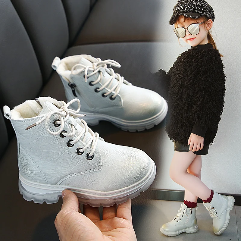 Ботинки для девочек Новинка 2019 года модная обувь мальчиков в Корейском стиле