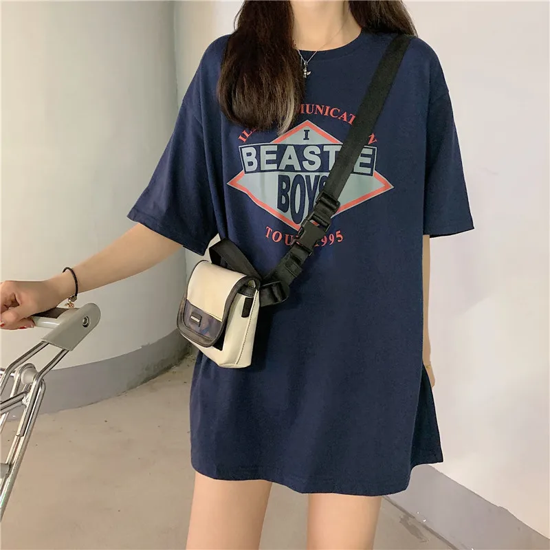 

Hong Kong Style Chic Super Popular Short Sleeve T-shirt Women's 2021 Loose Korean Style Ins Trendy Harajuku Style Versatile Hong