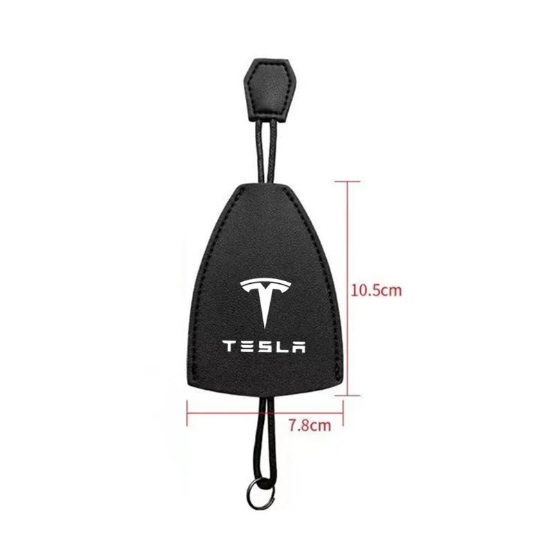 

New Genuine Leather Keychain Men Women Car Key Bag Key Holder Organizer Pouch For Tesla Model 3 Model X Model S Auto Accessories
