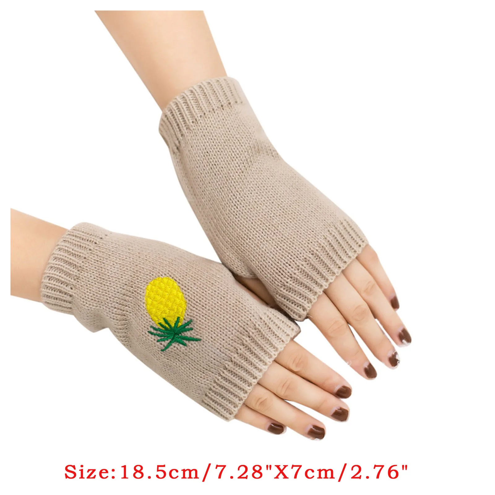 

Sagace 2020 Fashion Elegant Women Knitted Gloves Cartoon Embroidery Casual Mittens Female Warm Half Finger Gloves
