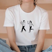 characters in simple strokes t shirt summer women short sleeve top tee casual ladies female t shirts plus size woman clothing