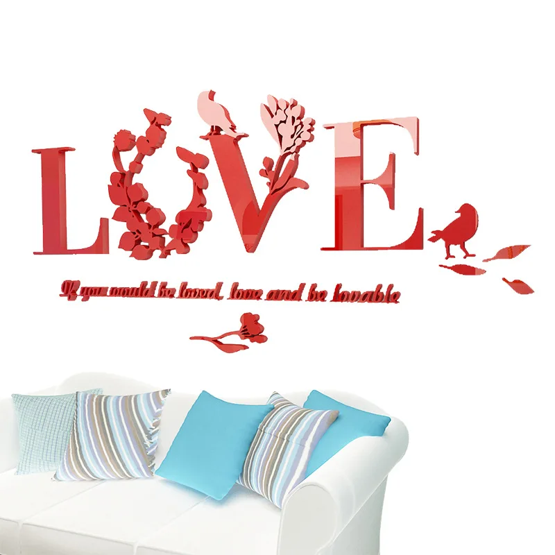 Любовь наклейки на стену акриловые гостиная живопись романтические настенные