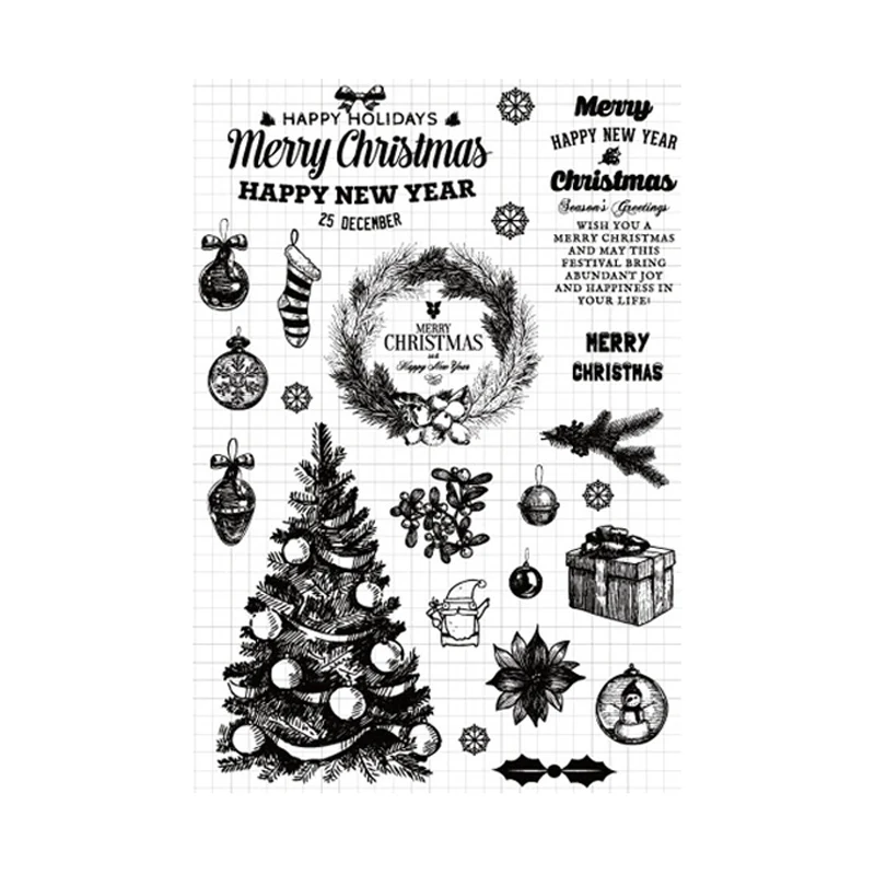 

CLEAR STAMPS Retro Ticket for DIY Scrapbooking Card Christmas Santa Claus Transparent Stamps Making Album Craft New Stamps Decor