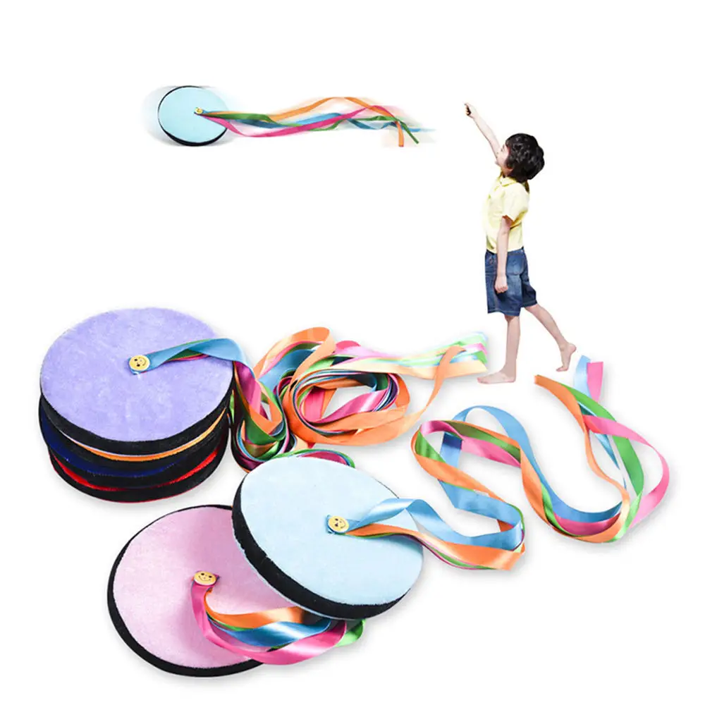 

New style Flying Disc With Ribbon Parent-child Interactive Sports Circular Safety Soft Disk Game Kids Outdoor Toys Flying Saucer