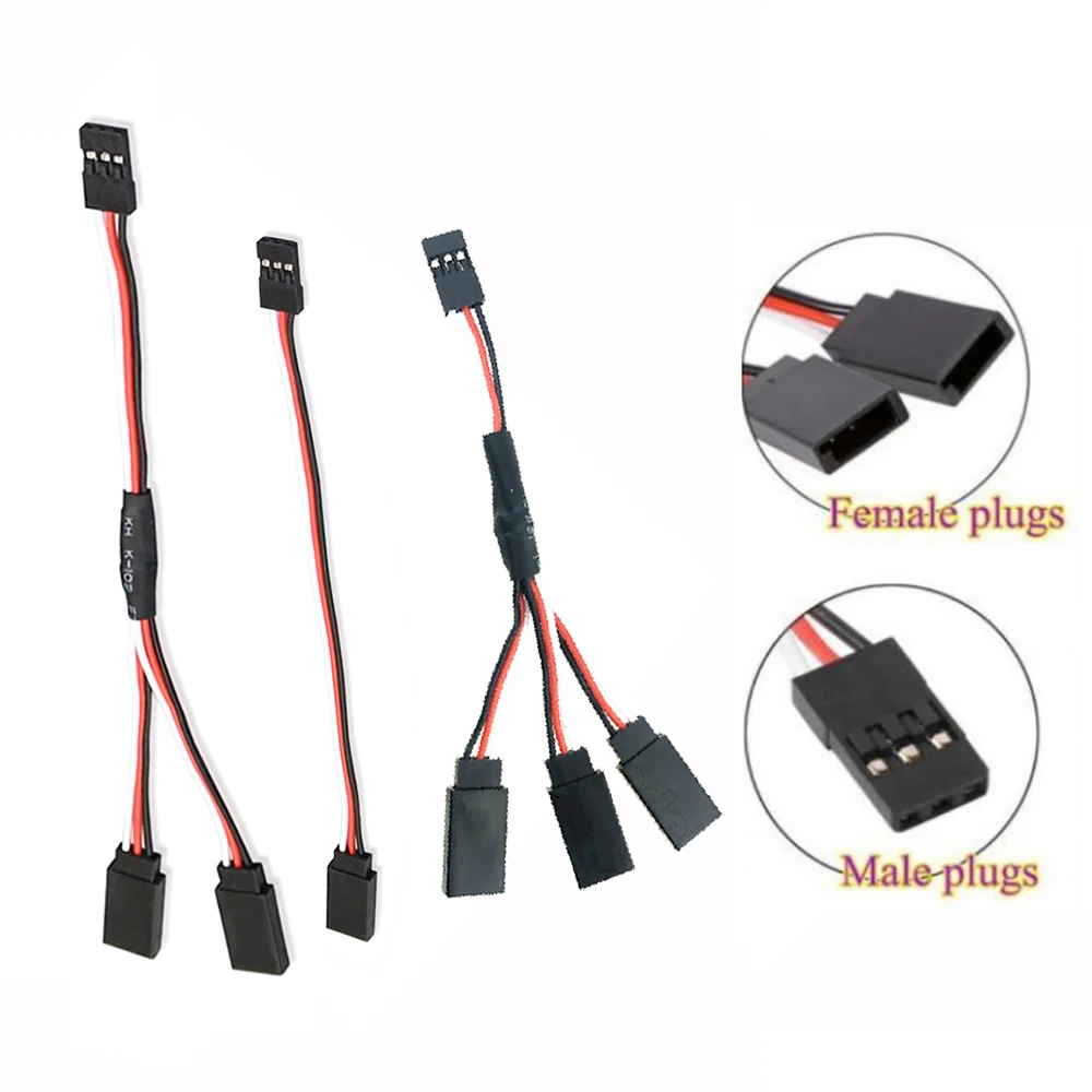 

RC car 15/30cm 1to 1 1to 2 1 to 3 Servo Extension Cord Lead Wire Cable ESC Program Card Connector for Futaba JR Male to Female