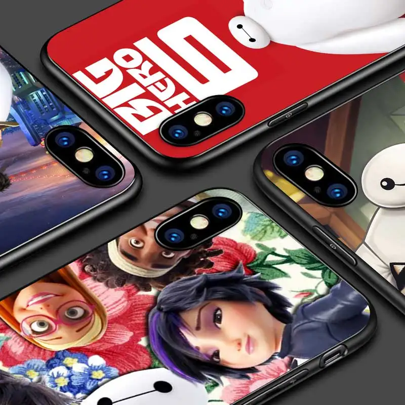 

Black Silicone Cover Big Hero 6 For Apple iPhone 13 12 11 SE XS XR X 7 8 6 5 S mini Plus Pro MAX 2020 Phone Case