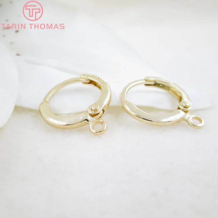 20 шт. латунные круглые серьги-кольца 14 х12 мм 24 к | Украшения и аксессуары