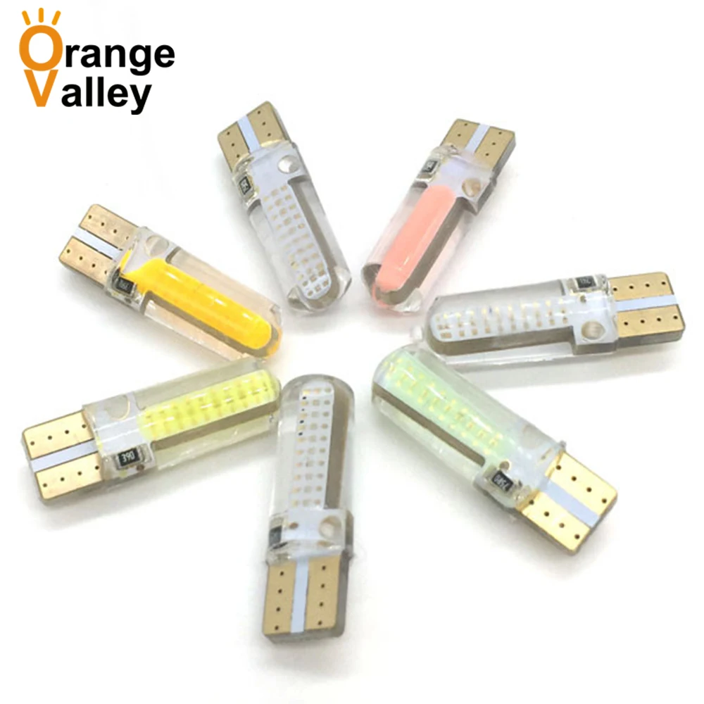 

500Pcs Car Led T10 W5W COB 8 20 Chips Waterproof Wedge Light Side Interior Lamp Reverse License Plate Turn Signal Bulb DC 12V