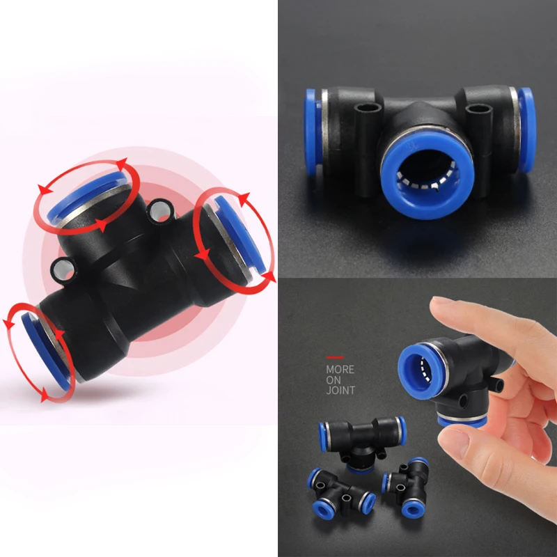 1pcs Tube Fitting Plastic Push To Connect Fittings Tee Fit Pipe | Обустройство дома