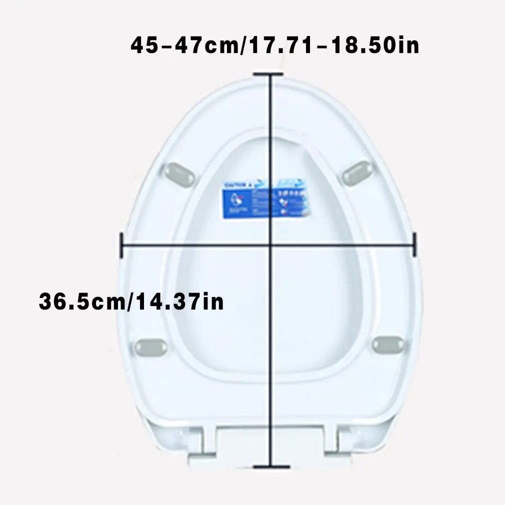 

Toilet Seat Slow Close Never Loosen PP Plastic Antiskid Toilet Lid White Toilet Seat Thick Toilet Covers