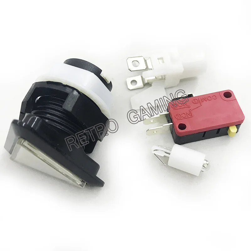 

1PCS 12v Triangle LED Arcade Push Button black circle illuminated with microswitch 5 Colors