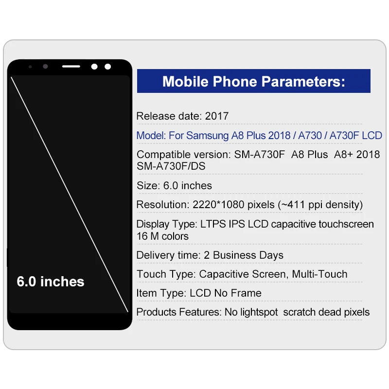 OTMIL 6 &quotактивно матричные осид для SAMSUNG Galaxy A730 графический сенсорный ЖК дисплей A8