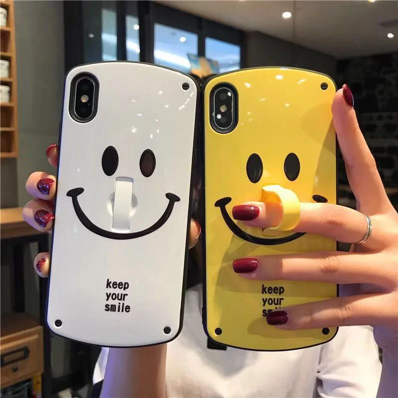 Чехол для телефона iPhone 11 Pro XS Max Smiley глянцевый чехол 7P с защитой от падения изогнутый защитный жесткий чехол XR пара 6 xr