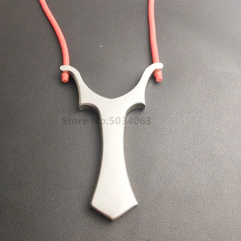 

New 1 piece set of high quality stainless steel slingshot personality flat rubber band outdoor hunting shooting accept custom