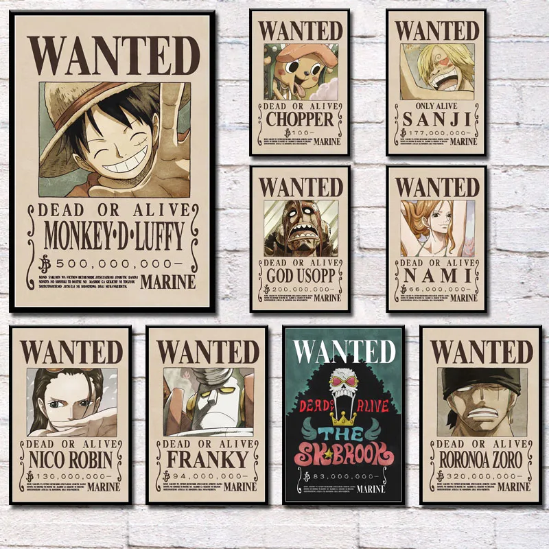 

Canvas Pictures Home Decor One Piece Luffy Wanted Poster Classic Japan Anime Fighting Print Living Room Painting Wall Art Poster