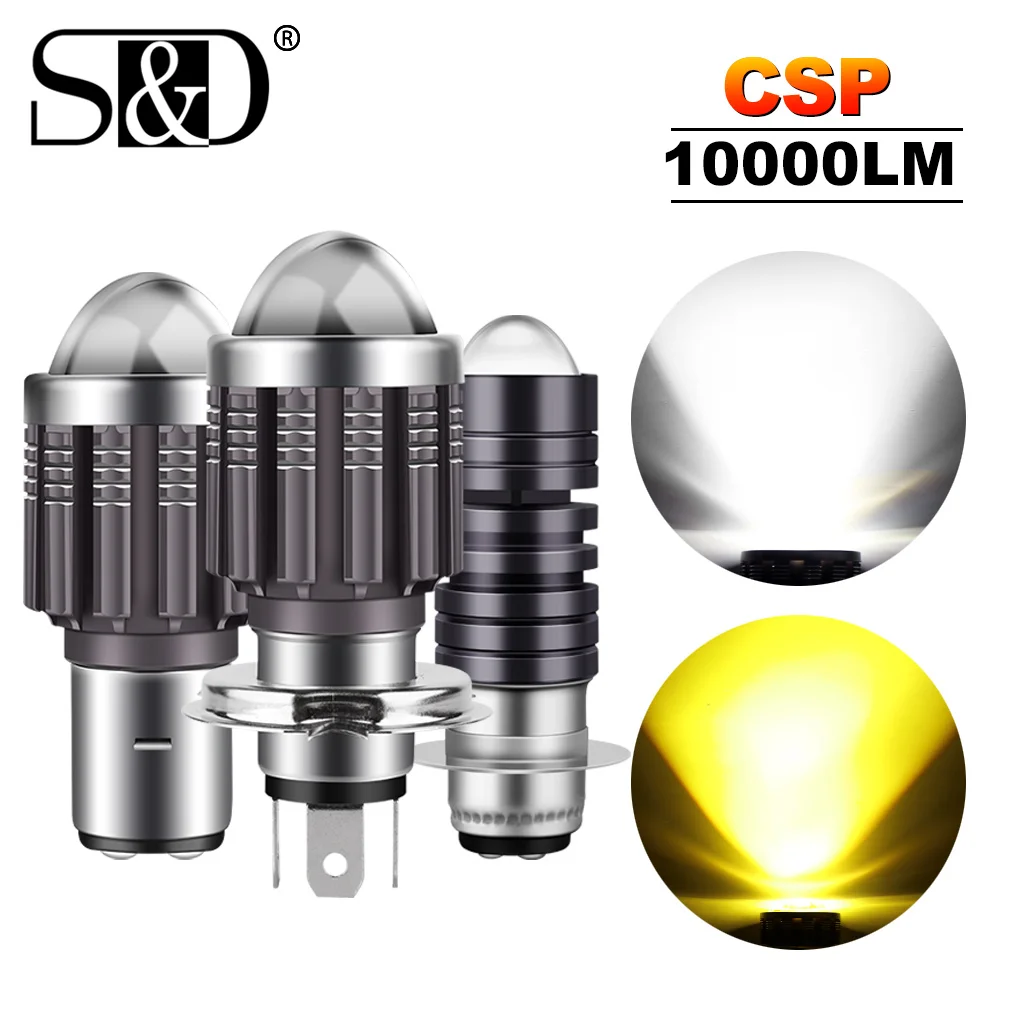 10000Lm мотоциклетные фары H4 LED BA20D H6 лампы высокий и Низкий Луч Moto H6M P15D светодиодные