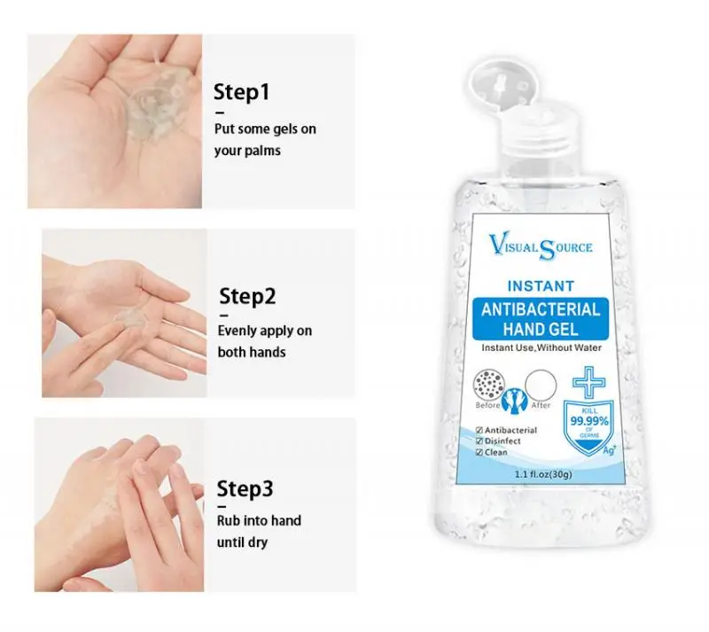 30ml Anti-bacterial Mini Hand Sanitizer Outdoor Cleansing Travel Portable Waterless Wipe Out Bacteria Disinfection Gel | Красота и