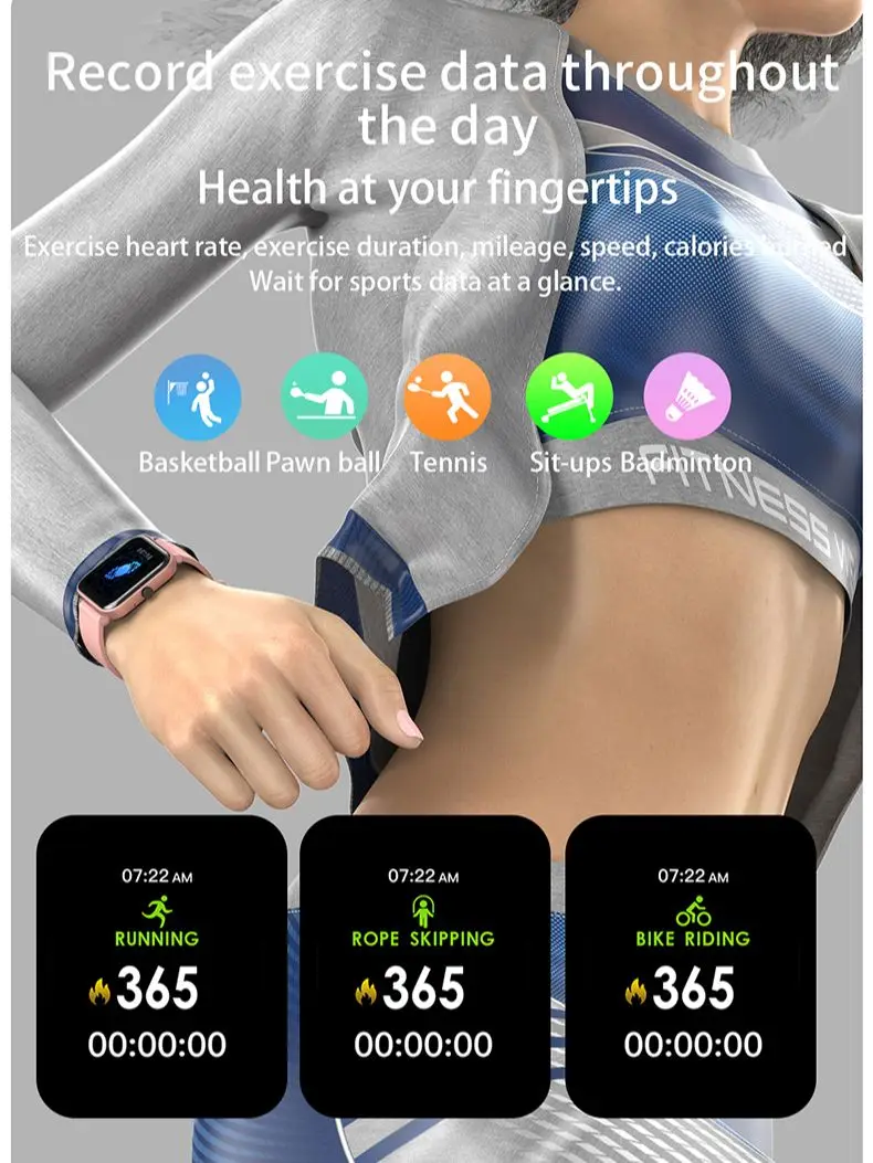 

Smart Watch Women Men Smartwatch Heart Rate Monitor Sport Fitness Music Information Reminder for Android IOS Phone