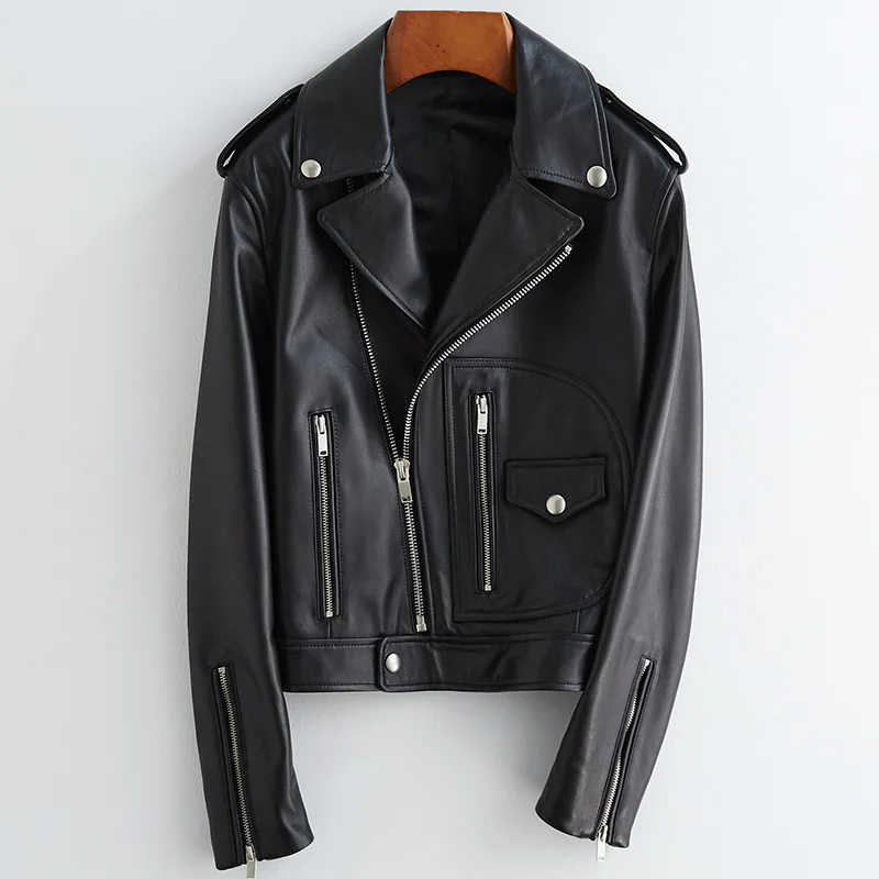 Красная мотоциклетная куртка короткие черные пальто из искусственной кожи