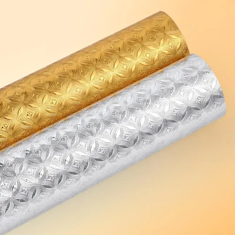 Роскошное китайское серебряное Золотое фольгированное покрытие для стен